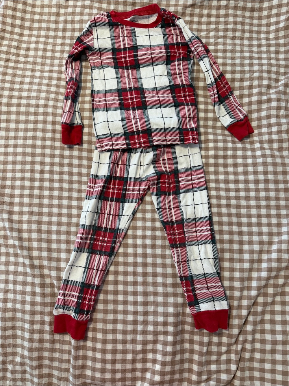 Carter's Red White & Black Plaid Fleece Pajama Set